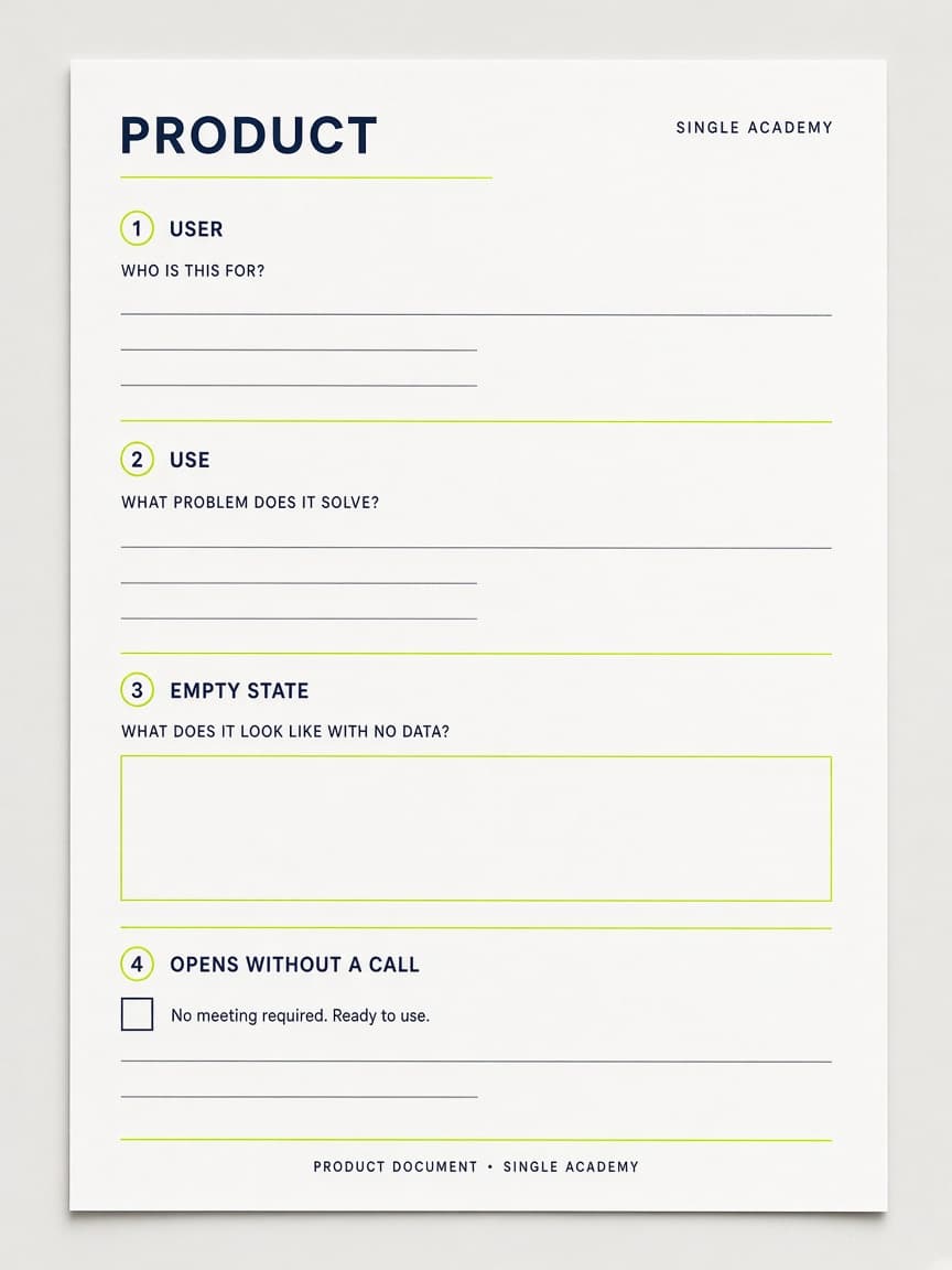 Printed product page template