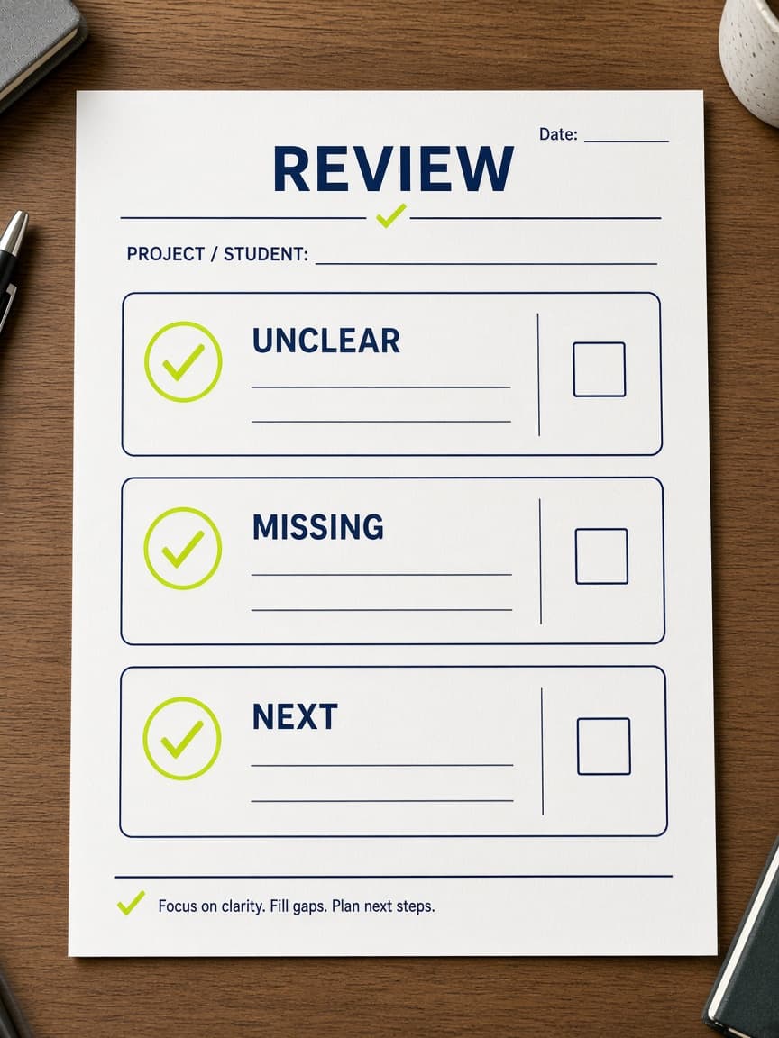Printed feedback template